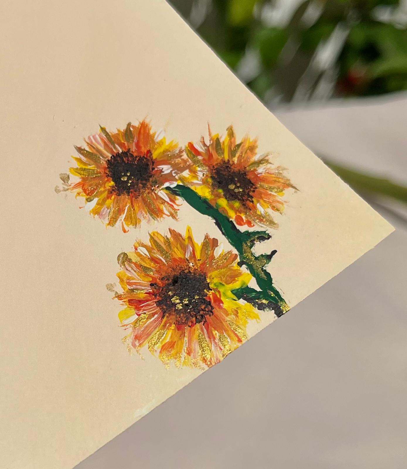 Girassol Glow Hand-Painted Card & Envelope
