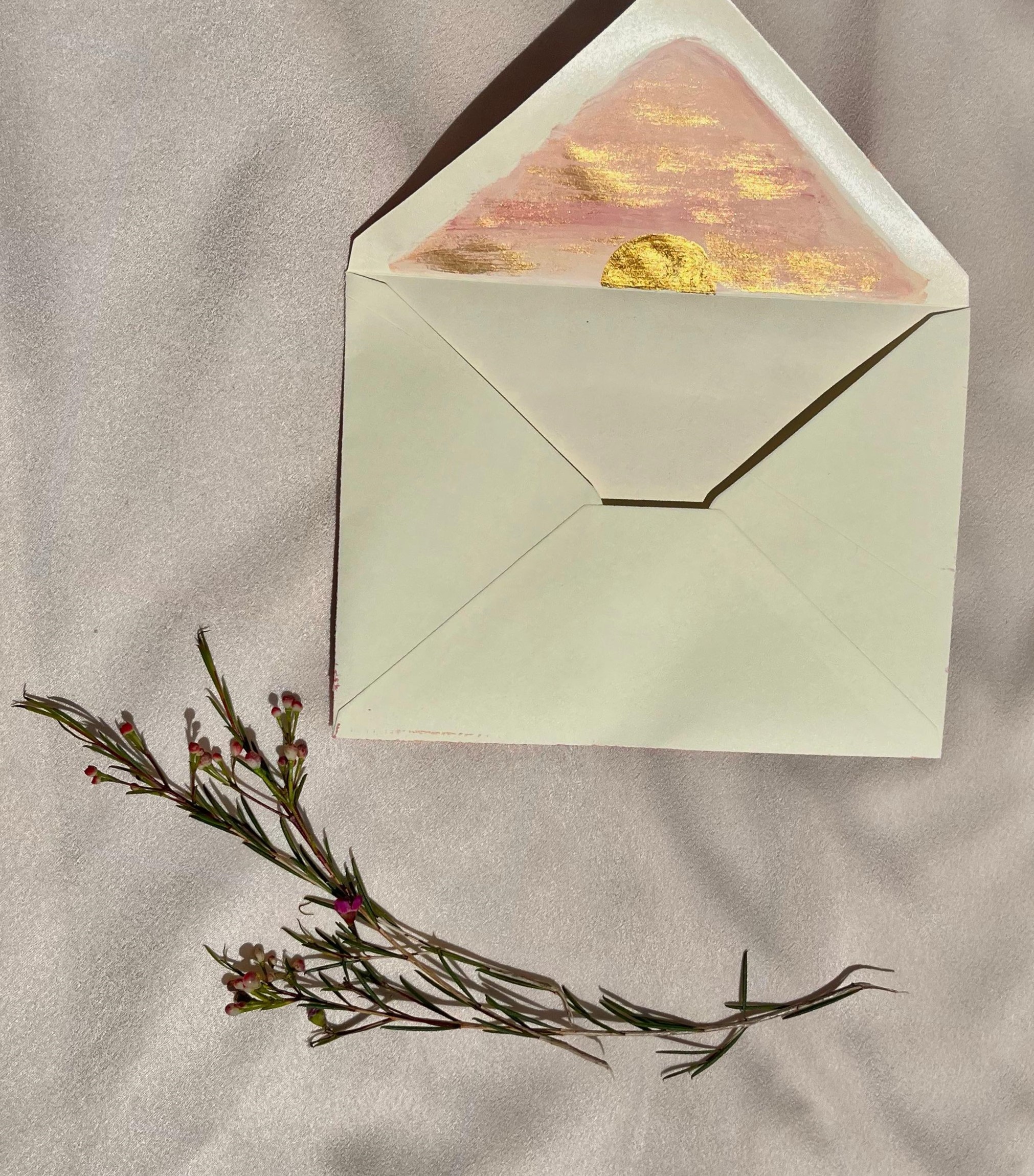 Elegant Sunset Hand-Painted Envelope