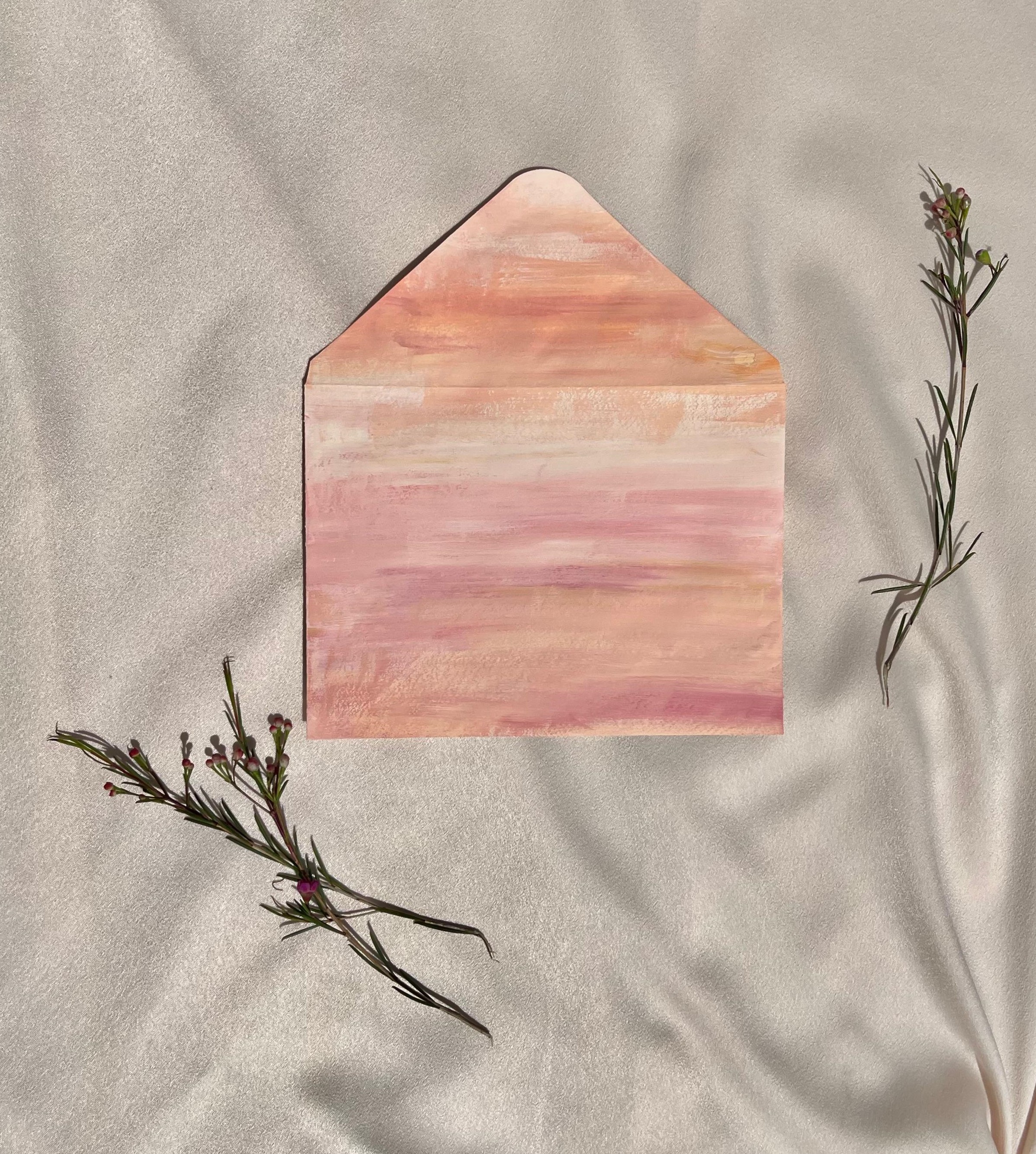 Elegant Sunset Hand-Painted Envelope