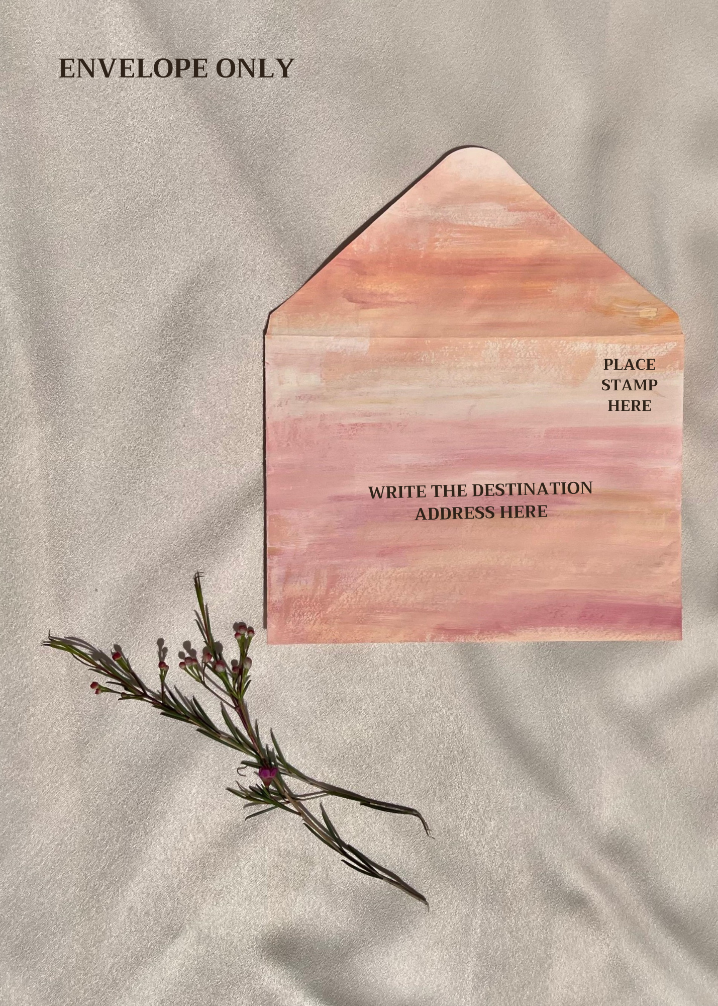 Elegant Sunset Hand-Painted Envelope