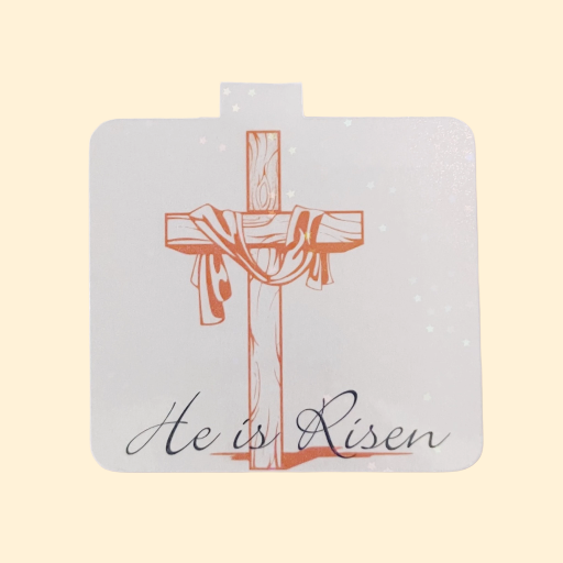 Cross "He is Risen" Magnetic Bookmark