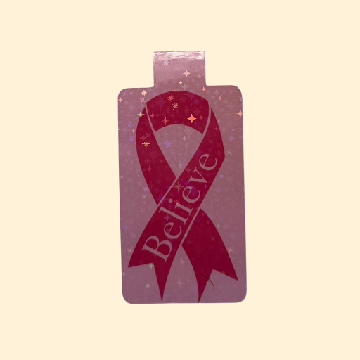 Breast Cancer "Believe" Ribbon Magnetic Bookmark