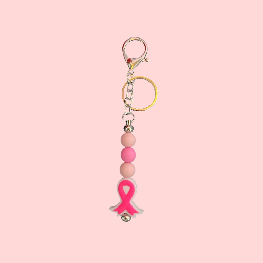 Breast Cancer Ribbon Zipper Pull/Keychain
