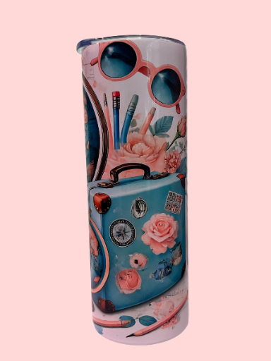 "Travel" Themed Skinny Tumbler