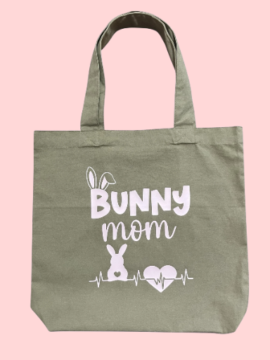 "Bunny Mom" Canvas Tote Bag