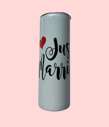 "Just Married" Skinny Tumbler