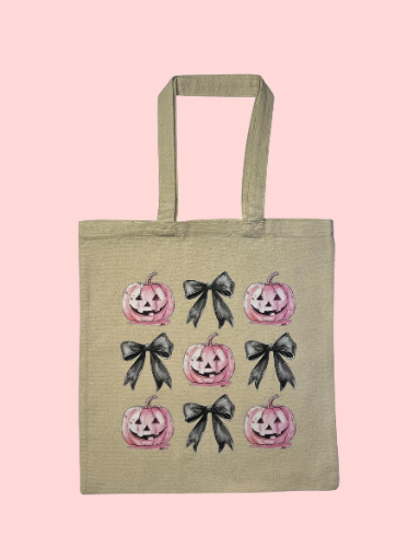 "Pink Pumpkins" Canvas Tote Bag