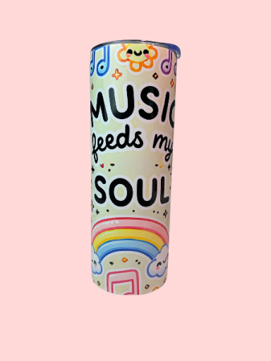 "Music Feeds My Soul" Skinny Tumbler
