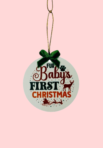 Personalized Fur Baby's First Christmas Ornament