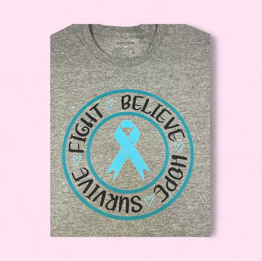 "Fight" Ovarian Cancer Awareness T-Shirt