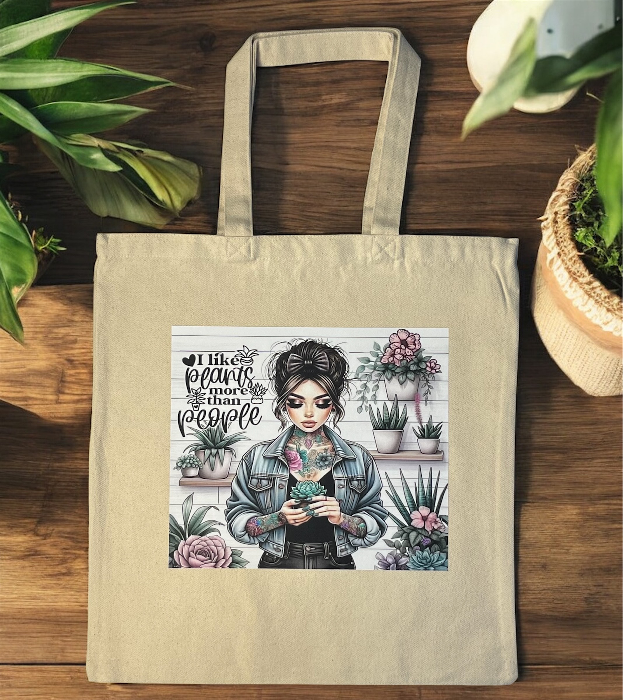 "Plant Lover" Canvas Tote Bag