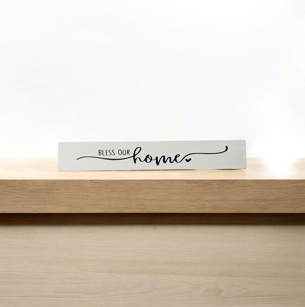 "Bless Our Home" Wooden Sign