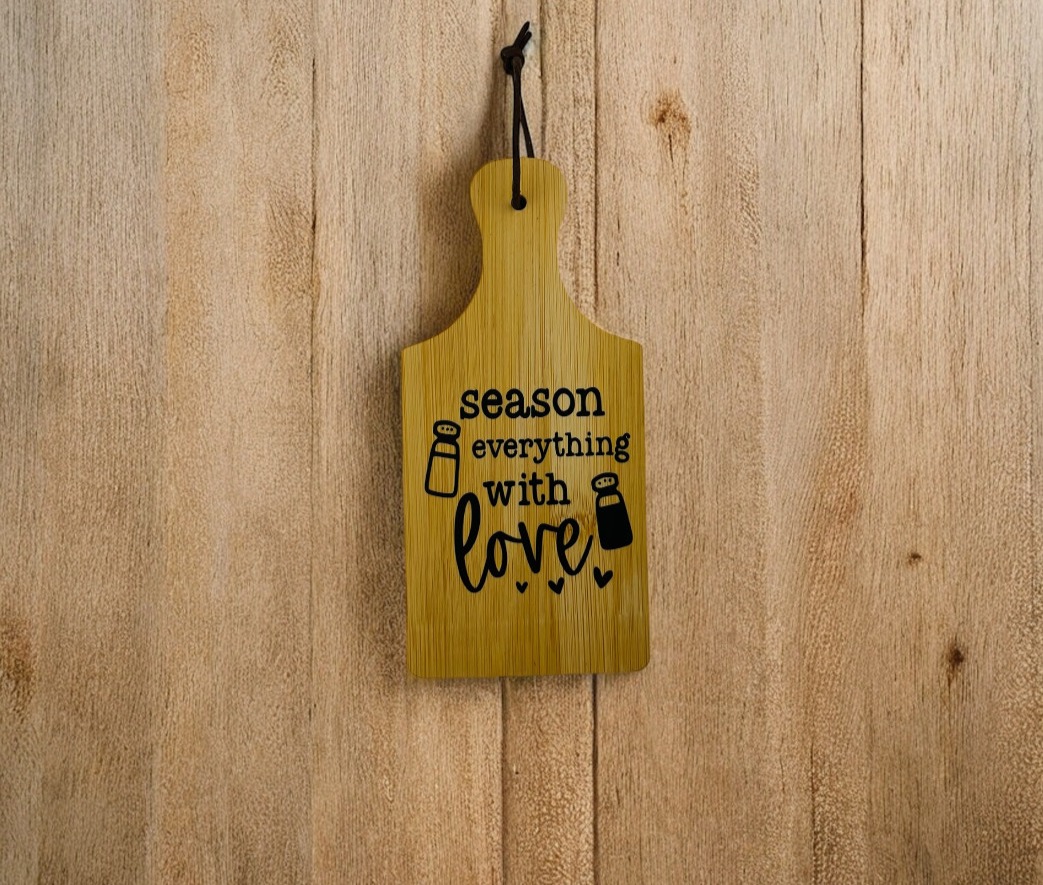 "Season Everything with Love" Mini Wooden Charcuterie Board