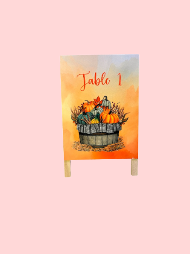 Autumn Table Number Easel