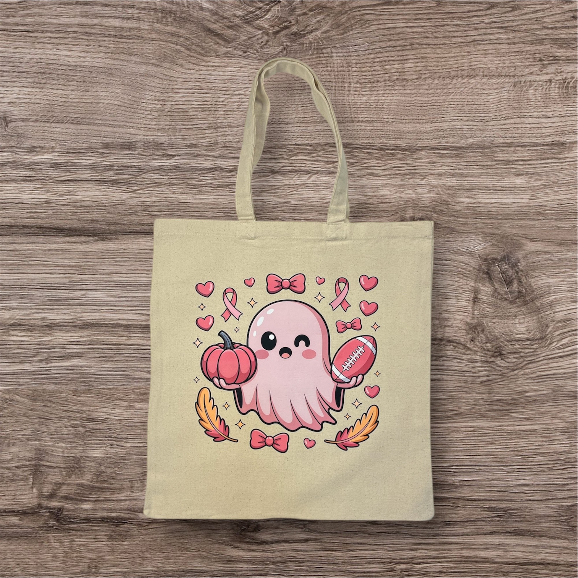 Breast Cancer Awareness "Cute Ghost" Tote Bag