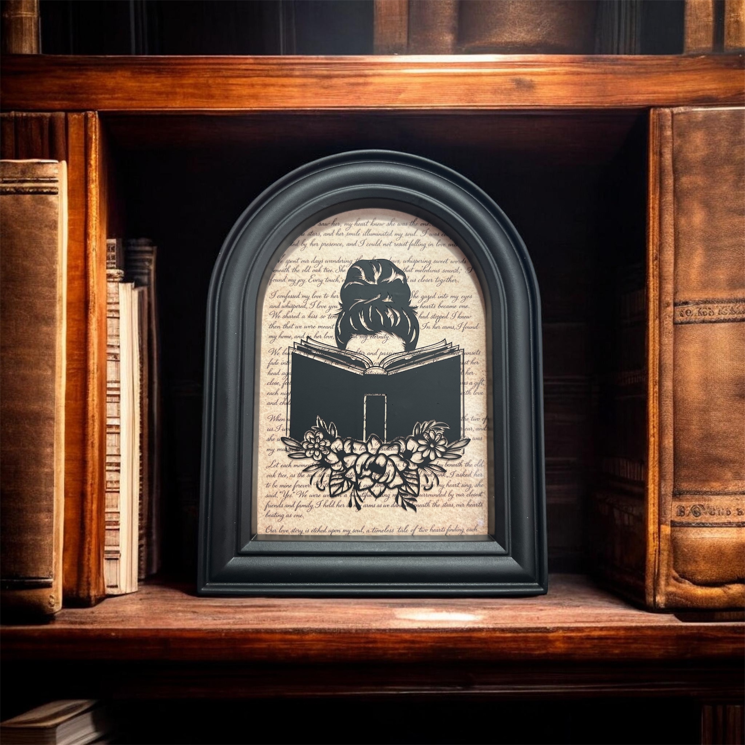 "Her Mind Was a Library 2" Framed Art