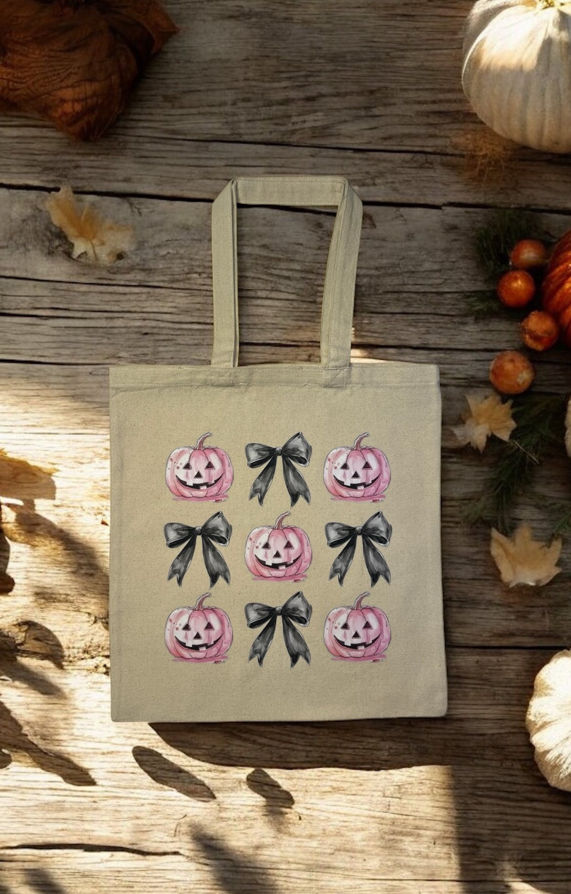 "Pink Pumpkins" Canvas Tote Bag