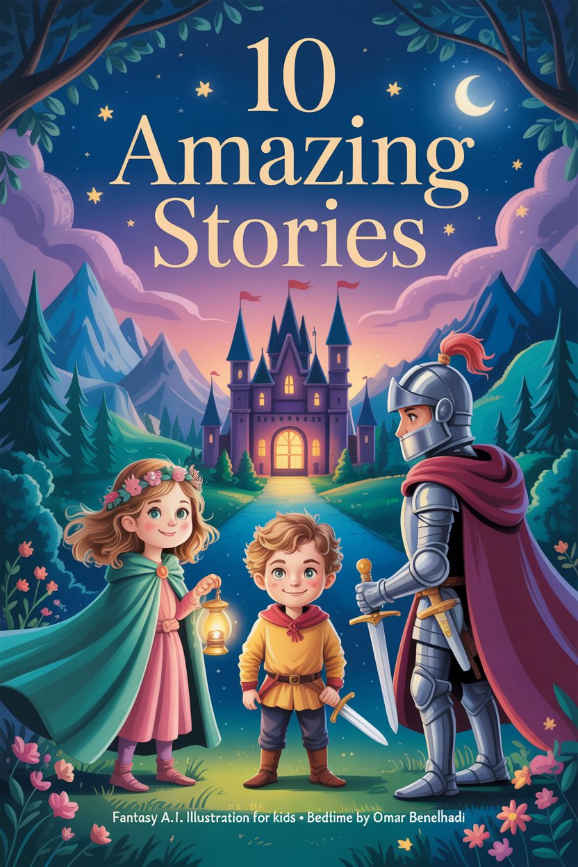 Transform Bedtime into Magical Moments – 10 Fantasy Stories with A.I. Illustrations (Instant PDF)