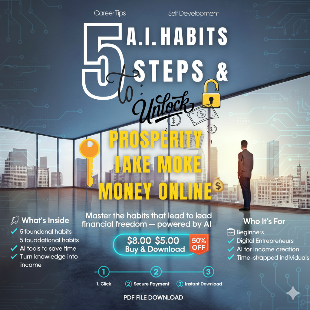 🚀 5 A.I HABITS & STEPS TO PROSPERITY AND 💰 MAKING MONEY ONLINE  **** PDF FILE DOWNLOAD 