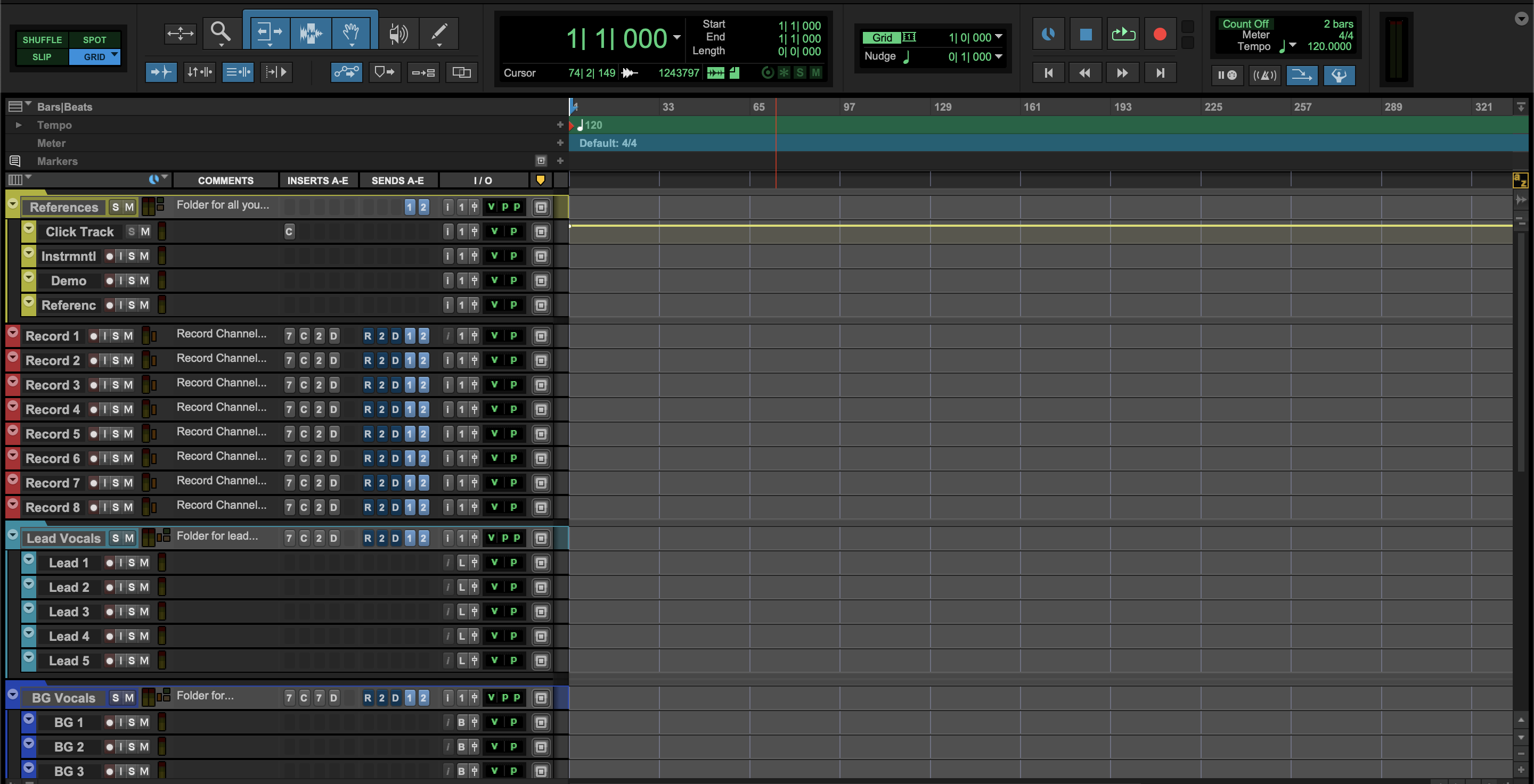 8-Ch Recording Template - Pro Tools