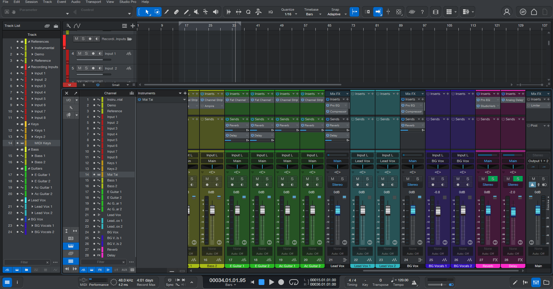 8-Channel Recording Template - Studio One
