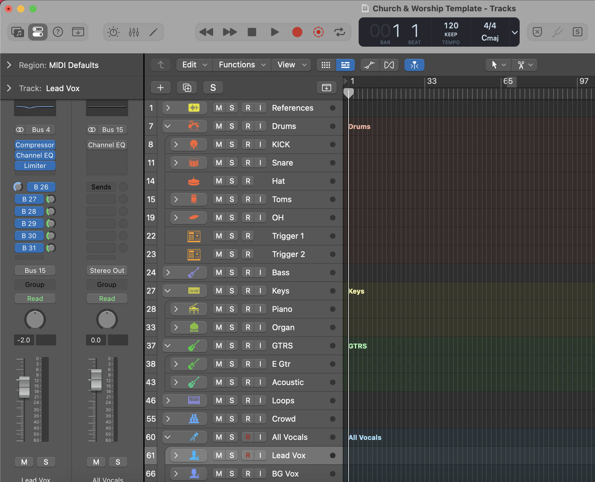 Church & Worship Template - Logic Pro