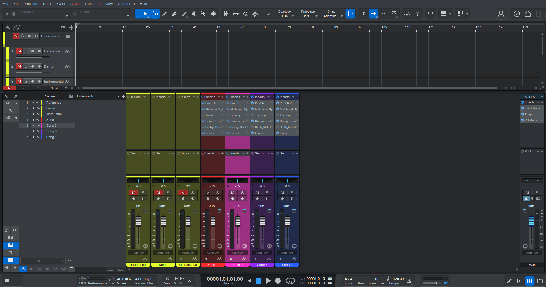 Song Mastering Template - Studio One
