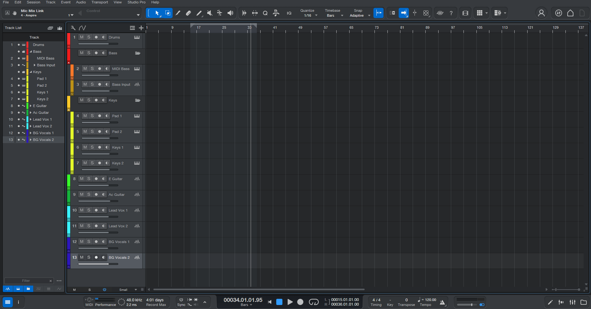 Pop Songwriting Template - Studio One