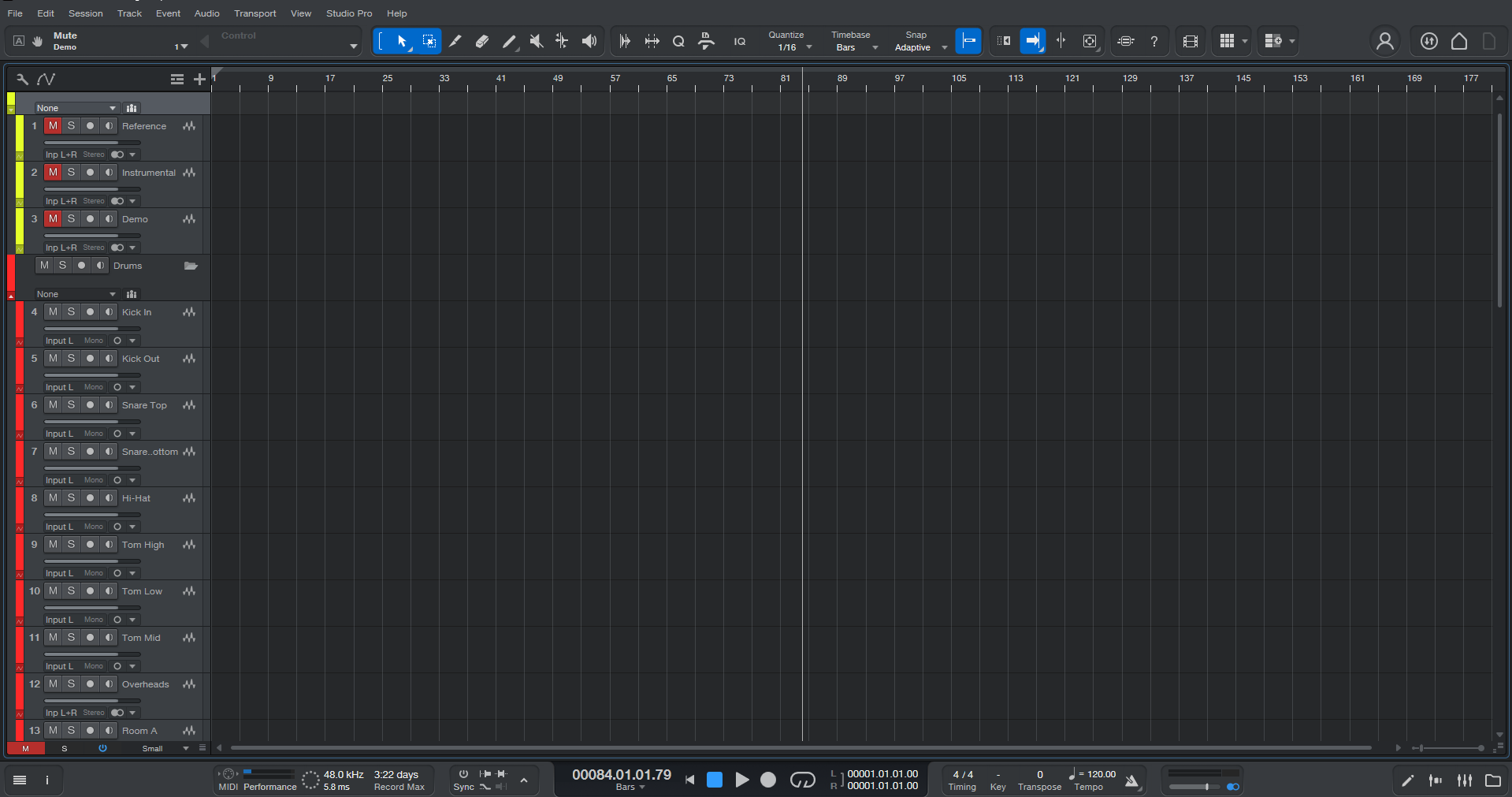 Rock Band Mixing Template - Studio One