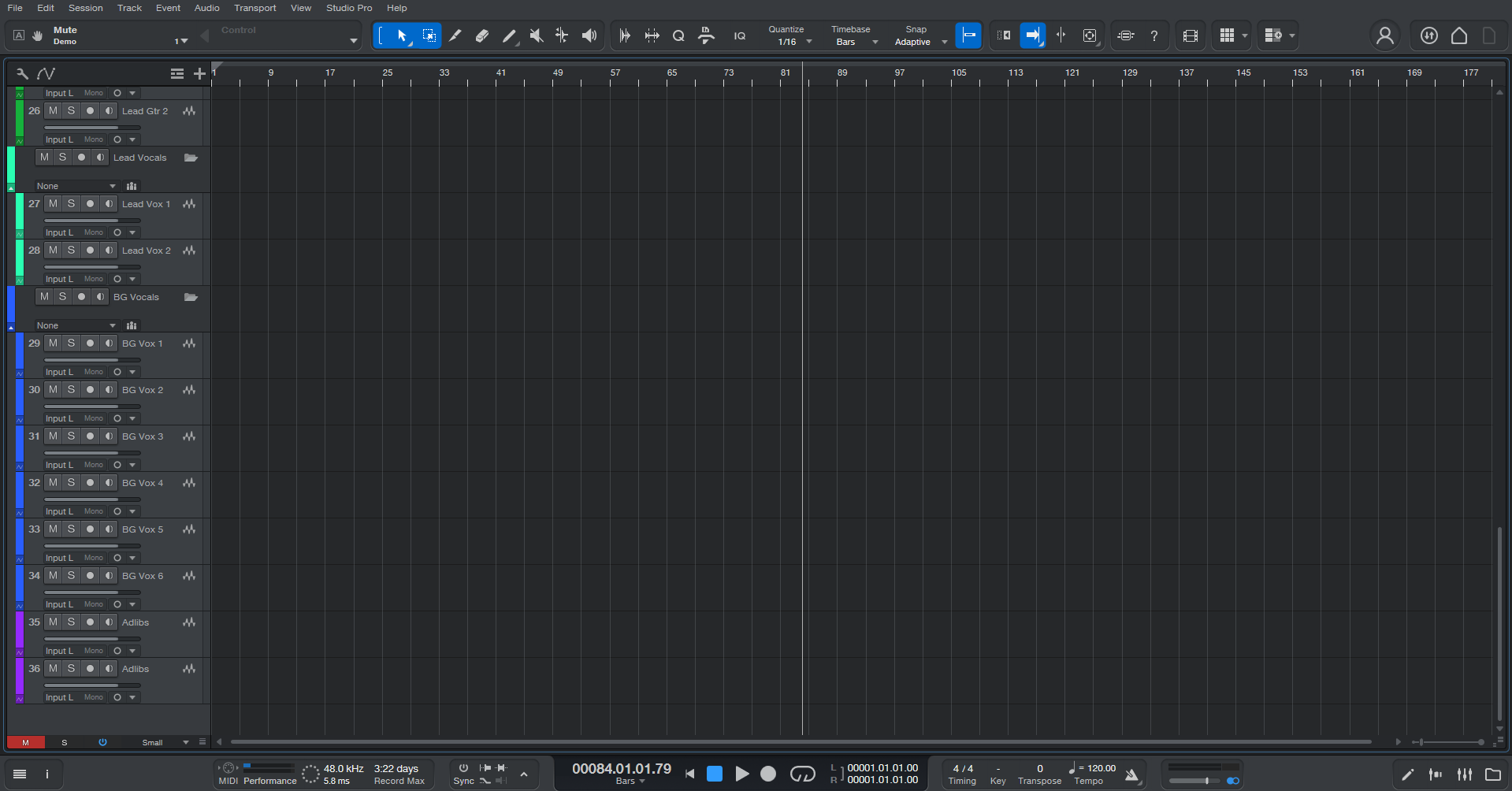 Rock Band Mixing Template - Studio One