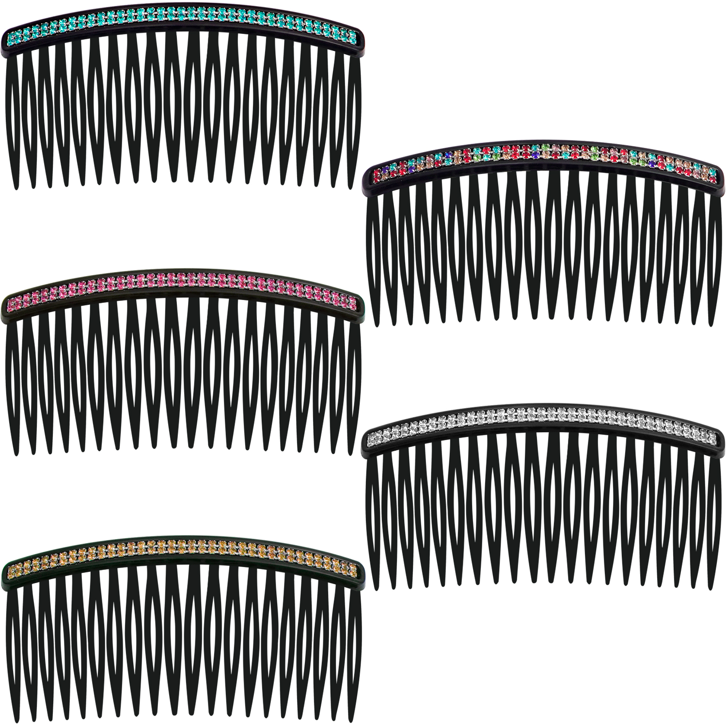 Side Hair Comb for French Twist Bangs Hair Pin Clips Hair Accessories Decorative Comb for Women Kids Girls 5pcs
