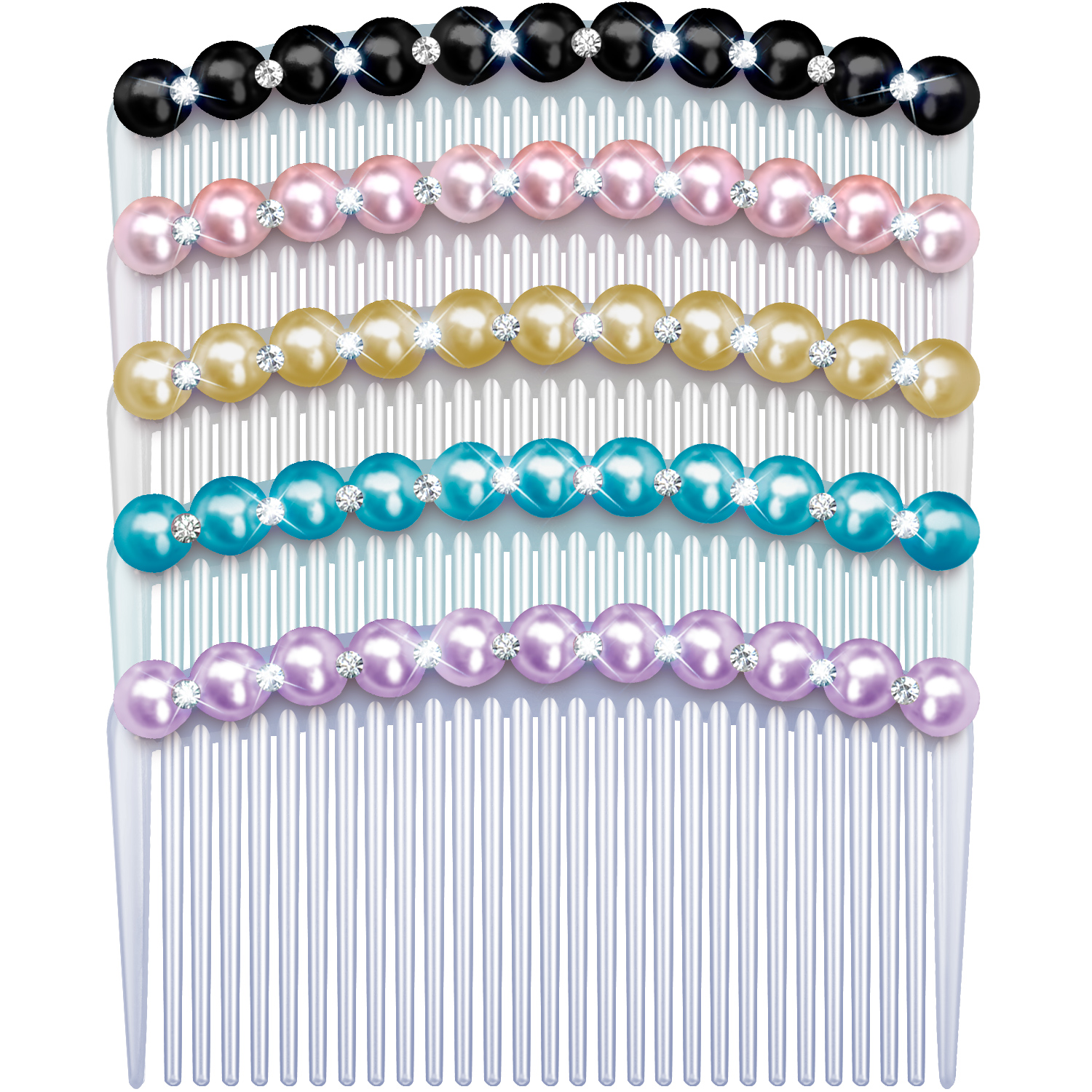 Side Hair Comb for French Twist Bangs Hair Pin Clips Hair Accessories Decorative Comb for Women Kids Girls 5pcs
