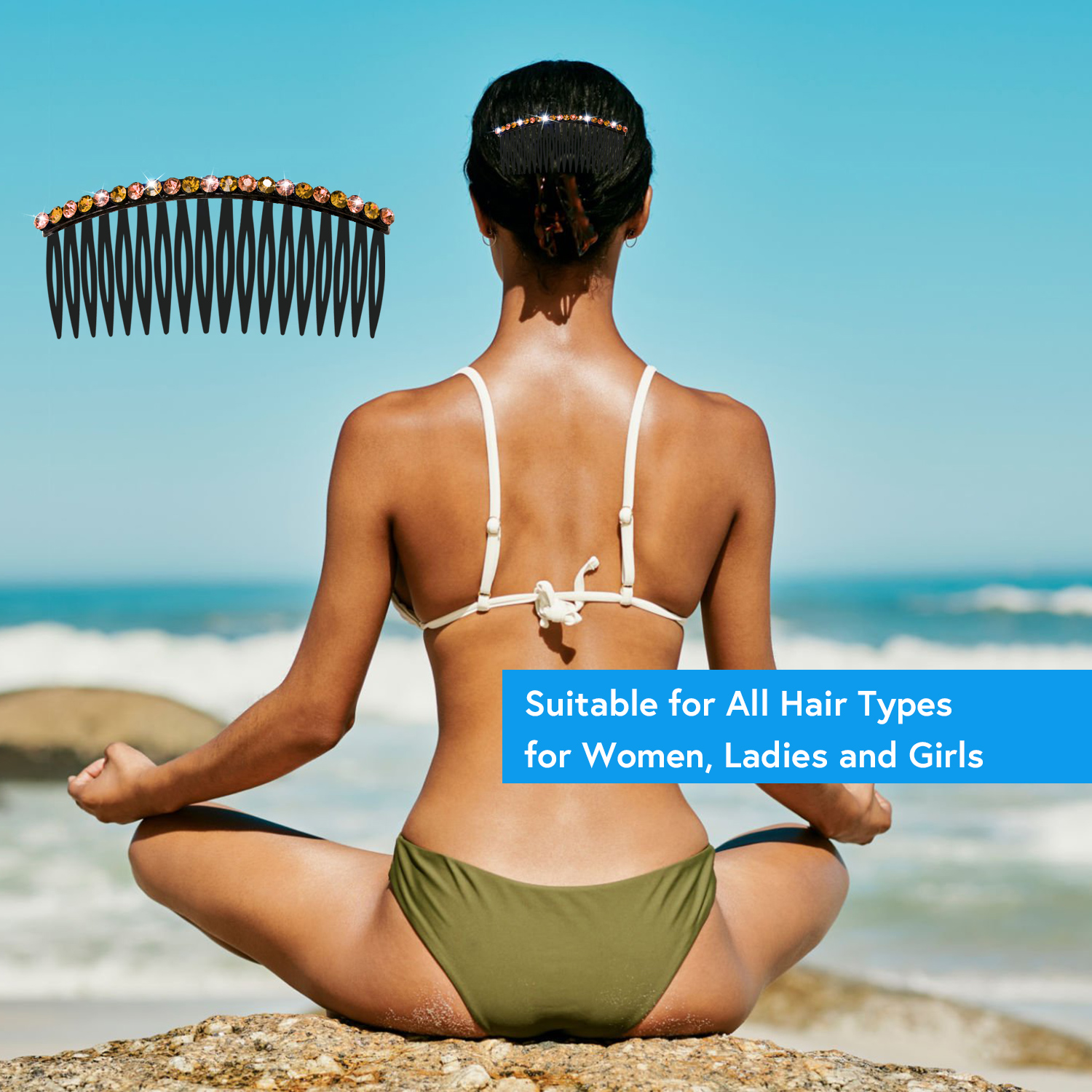 Side Hair Comb for French Twist Bangs Hair Pin Clips Hair Accessories Decorative Comb for Women Kids Girls 5pcs