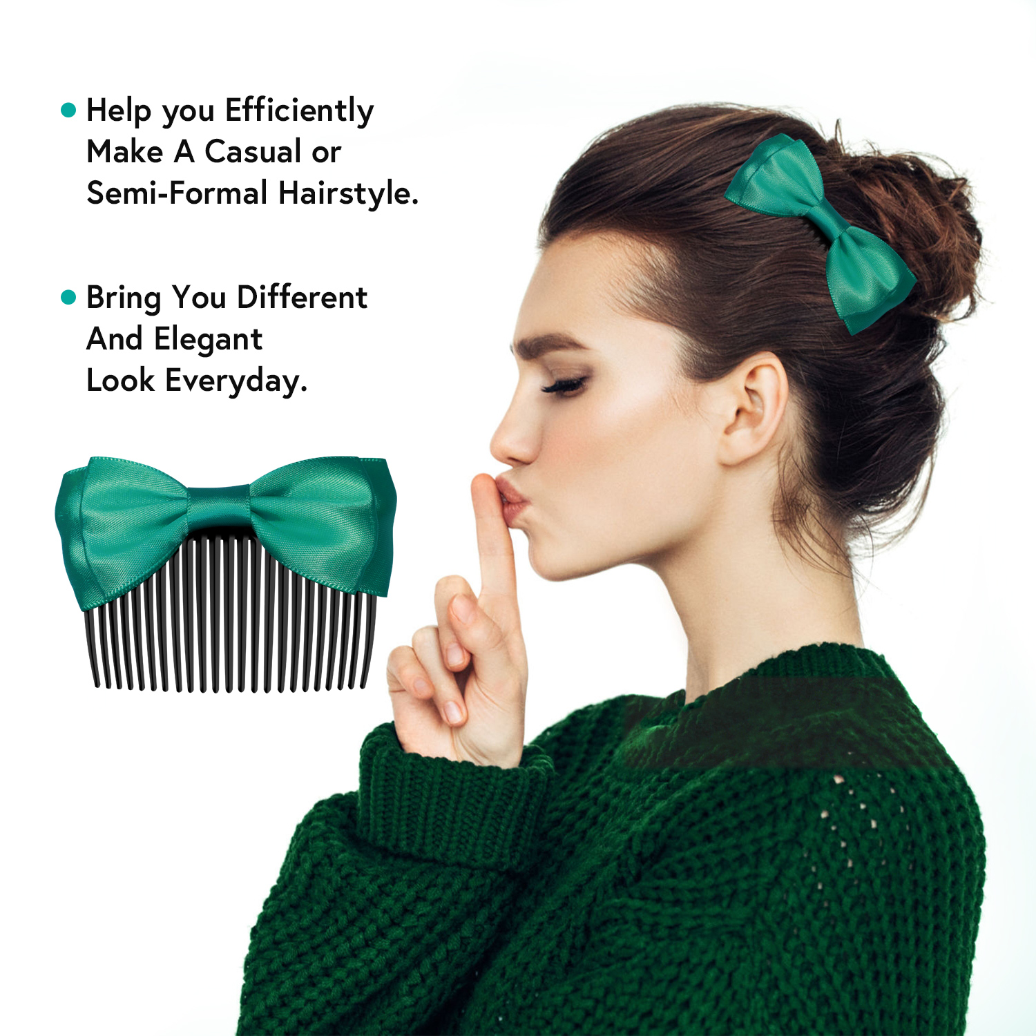 Side Hair Comb for French Twist Bangs Hair Pin Clips Hair Accessories Decorative Comb for Women Kids Girls 5pcs