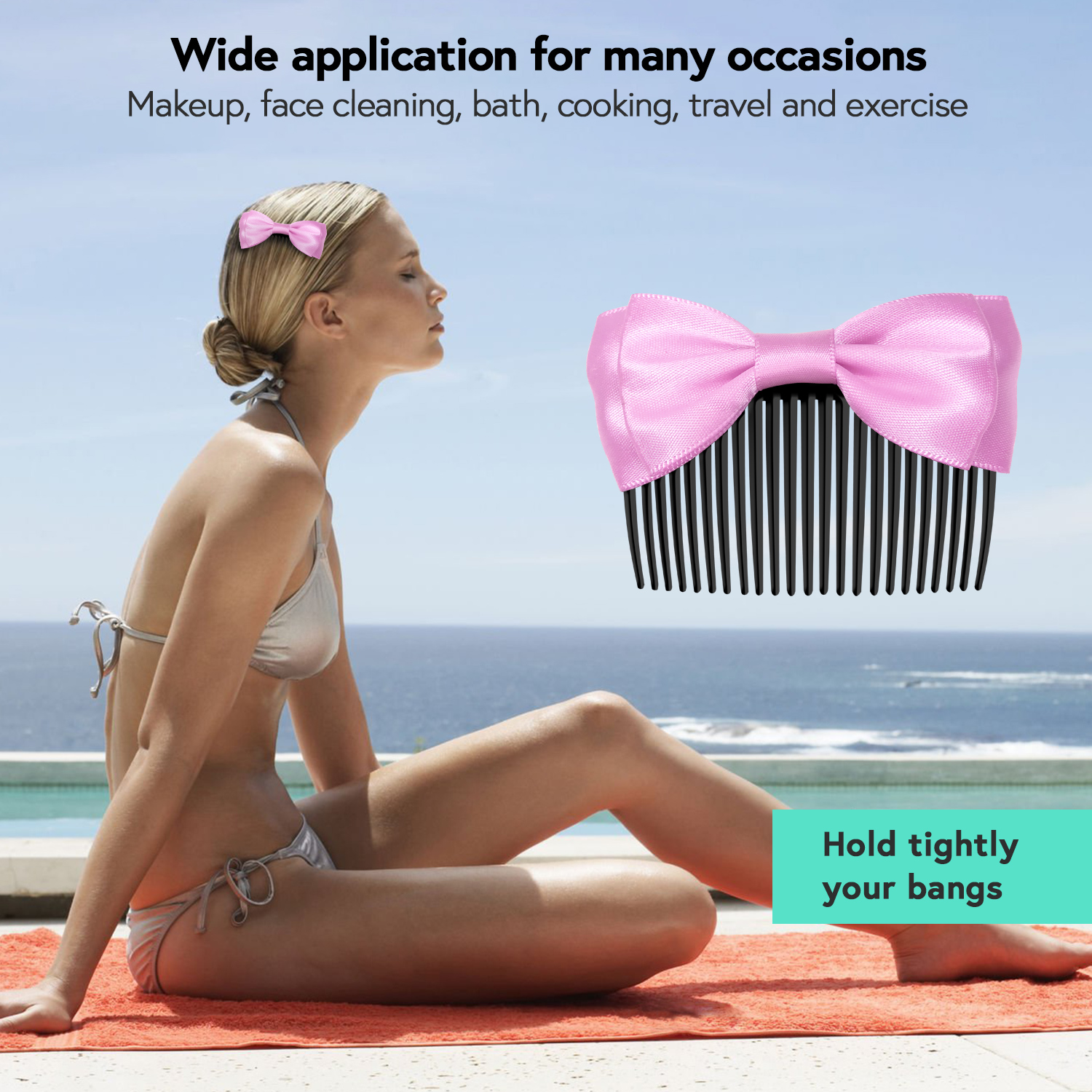 Side Hair Comb for French Twist Bangs Hair Pin Clips Hair Accessories Decorative Comb for Women Kids Girls 5pcs