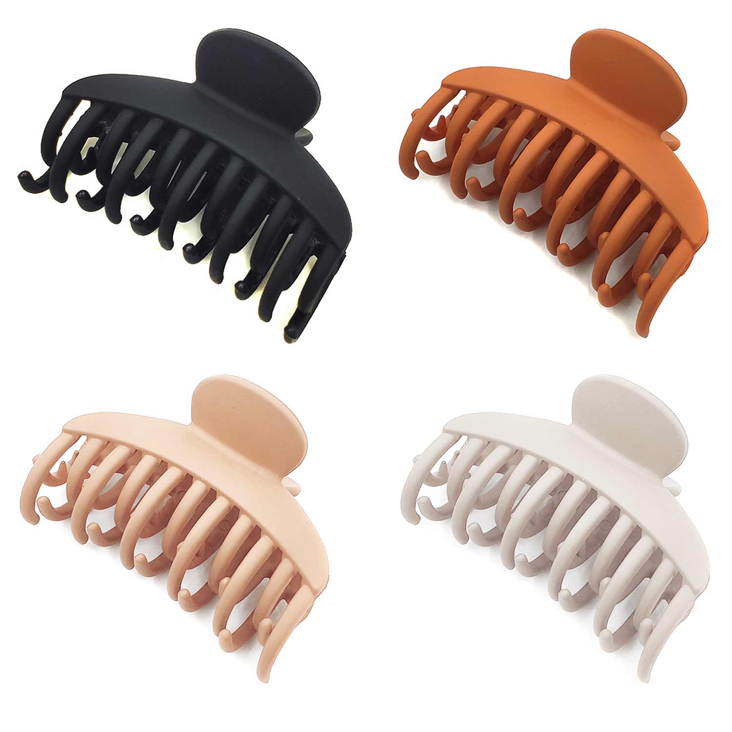 Hair Clip Claw Clips for Women and Girls, Non Slip Strong Hold Tortoise Banana Hair Clips for Thick Hair, 4 Colors (Curly-haired women, retro style enthusiasts)