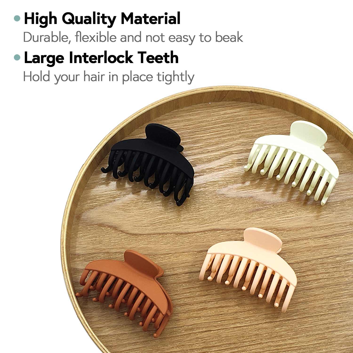 Hair Clip Claw Clips for Women and Girls, Non Slip Strong Hold Tortoise Banana Hair Clips for Thick Hair, 4 Colors (Curly-haired women, retro style enthusiasts)