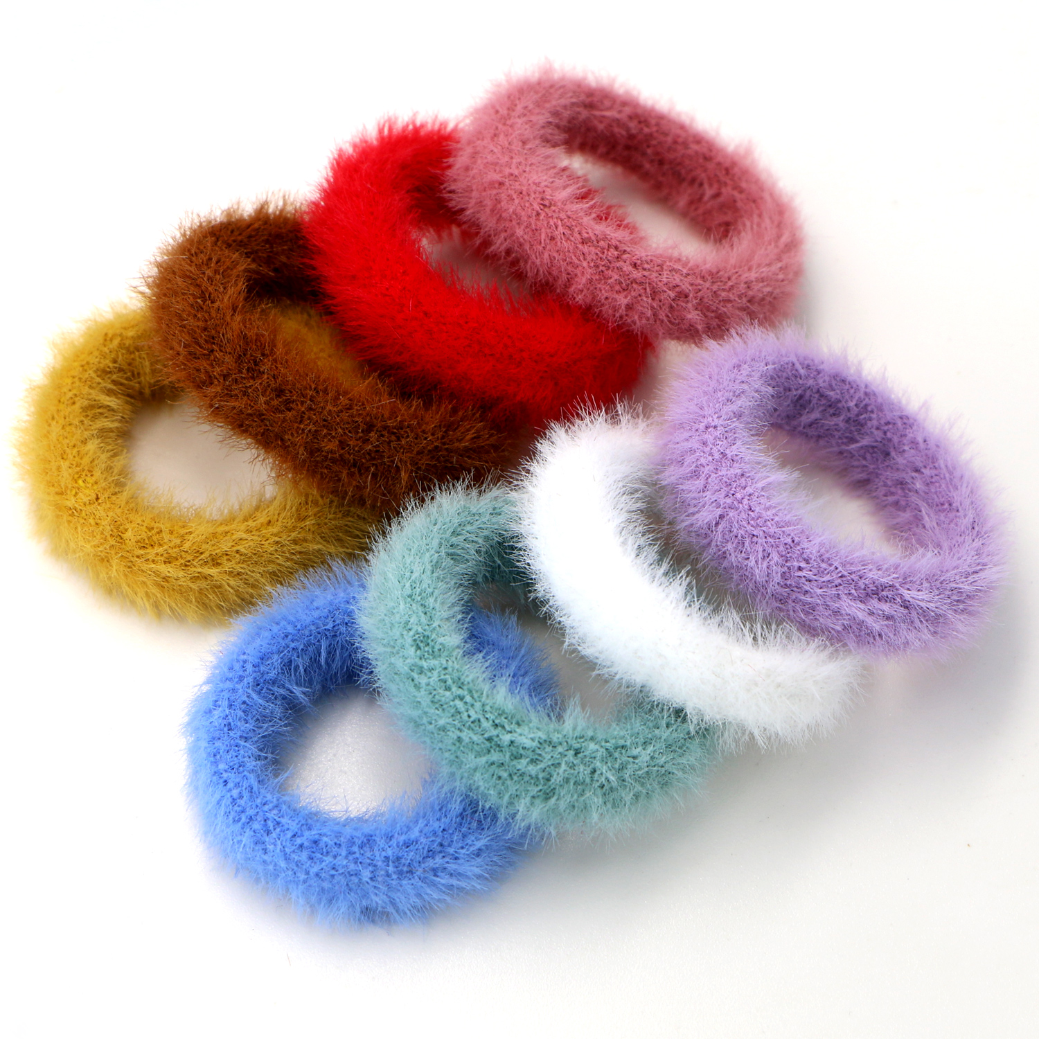 Large Stretch Terry Cloth Hair Ties and Ponytail Holders - Thick Hair Elastics, Knit Scrunchies for All Hair Types, Hair Accessories for Women, Girls, Kids (12-Pack)