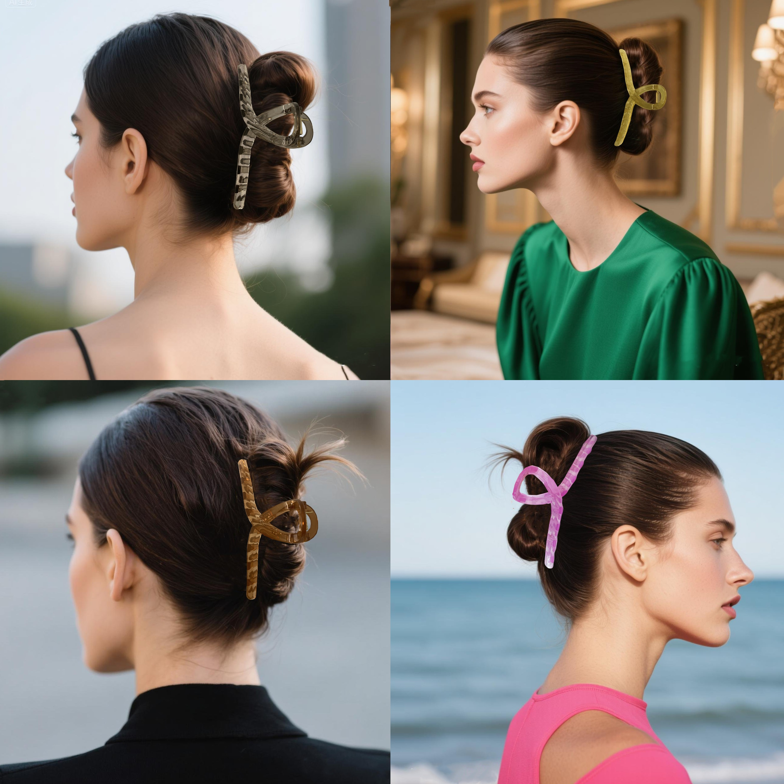 Hair Claw Clips Non-Slip Large Claw Hair Clip for Women and Girls, Strong Hold Banana Hair Clips Jaw Clips for women 6 pcs