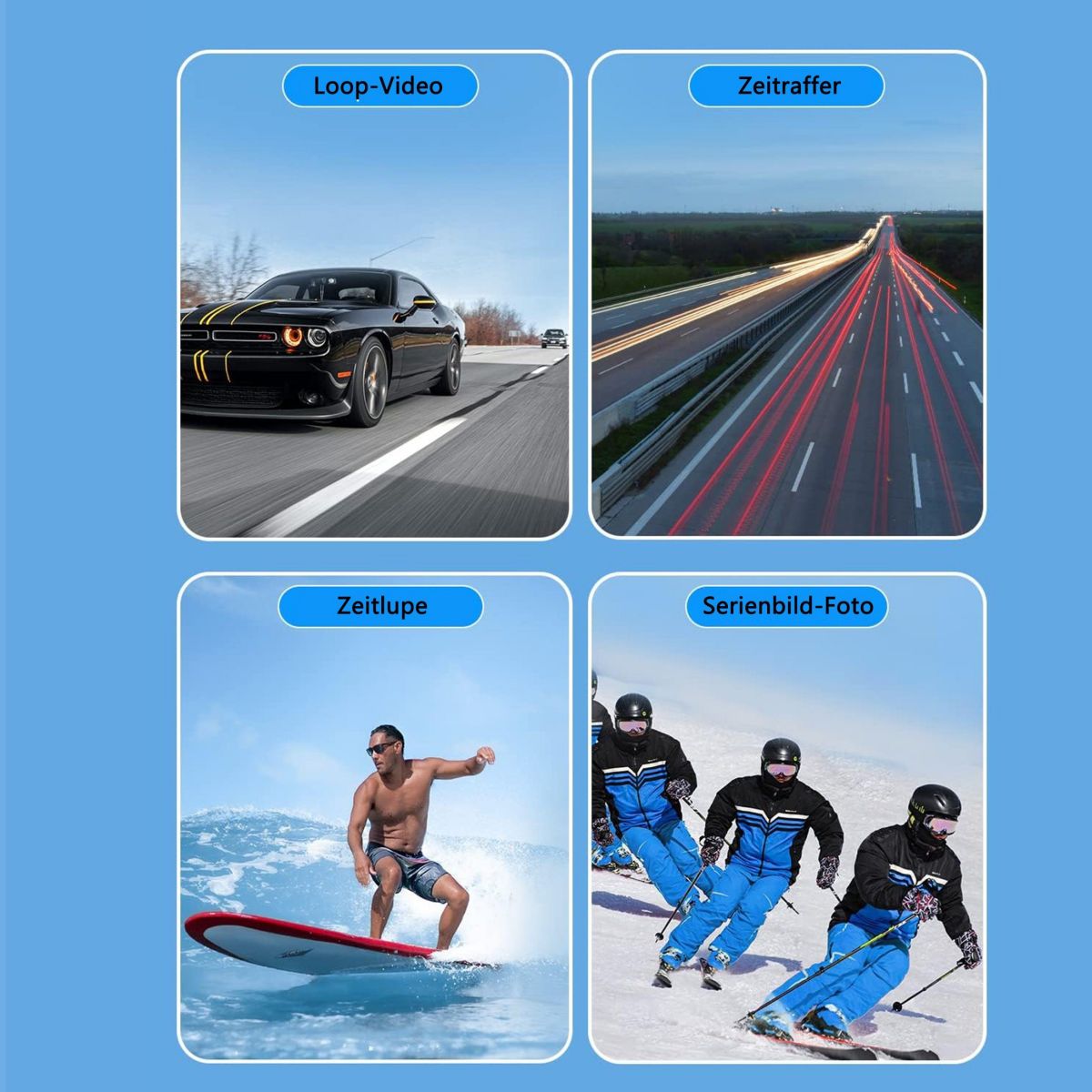 4K HD-Sportkameras,wasserdicht || 4K HD sports cameras, waterproof