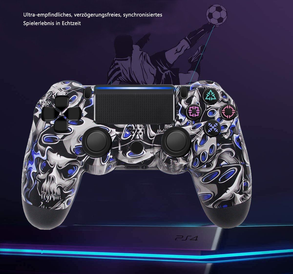 Bluetooth Gamepad – Kabelloser Controller für PS4 (Kompatibel mit PlayStation 4) || Bluetooth Gamepad – Wireless Controller for PS4 (Compatible with PlayStation 4)