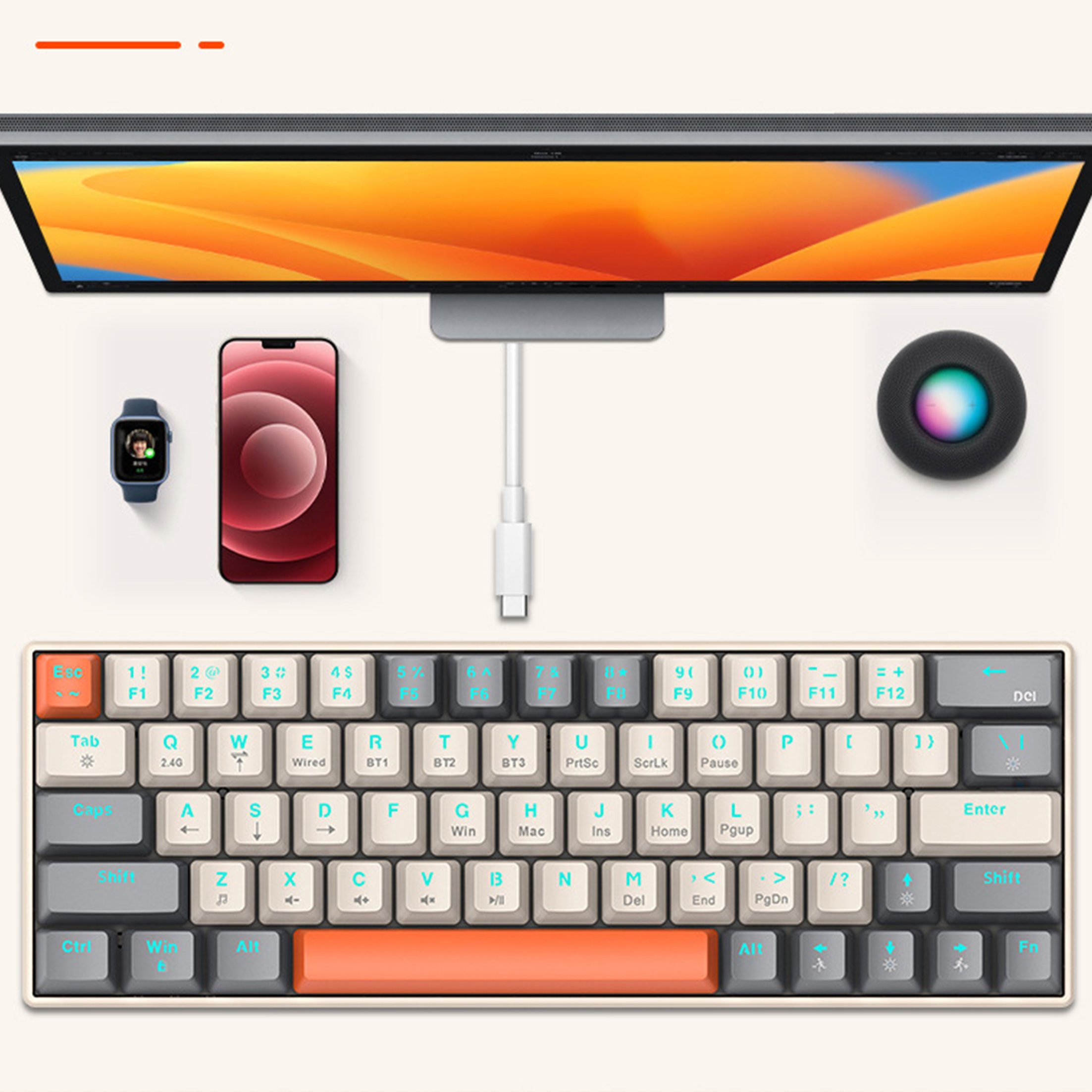 Kabelgebundene Tastatur, Mechanisch, Bluetooth, Dual-Modus || Wired keyboard, mechanical, Bluetooth, dual mode