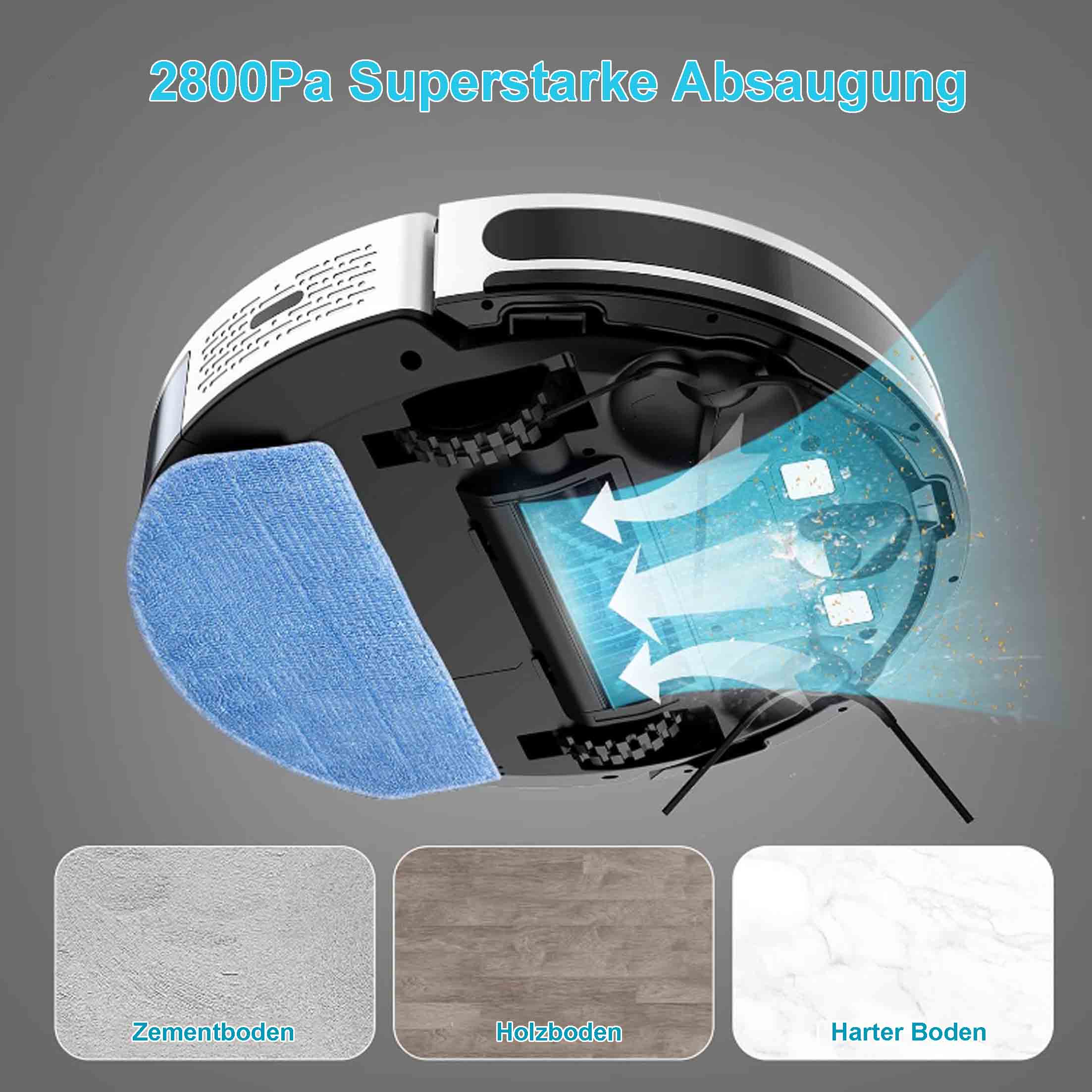 Kehrroboter, Staubsaugen und Wischen 3 in 1, mit Wassertank, APP-Steuerung || Sweeping Robot, Vacuuming and Mopping 3 in 1, with Water Tank, APP Control