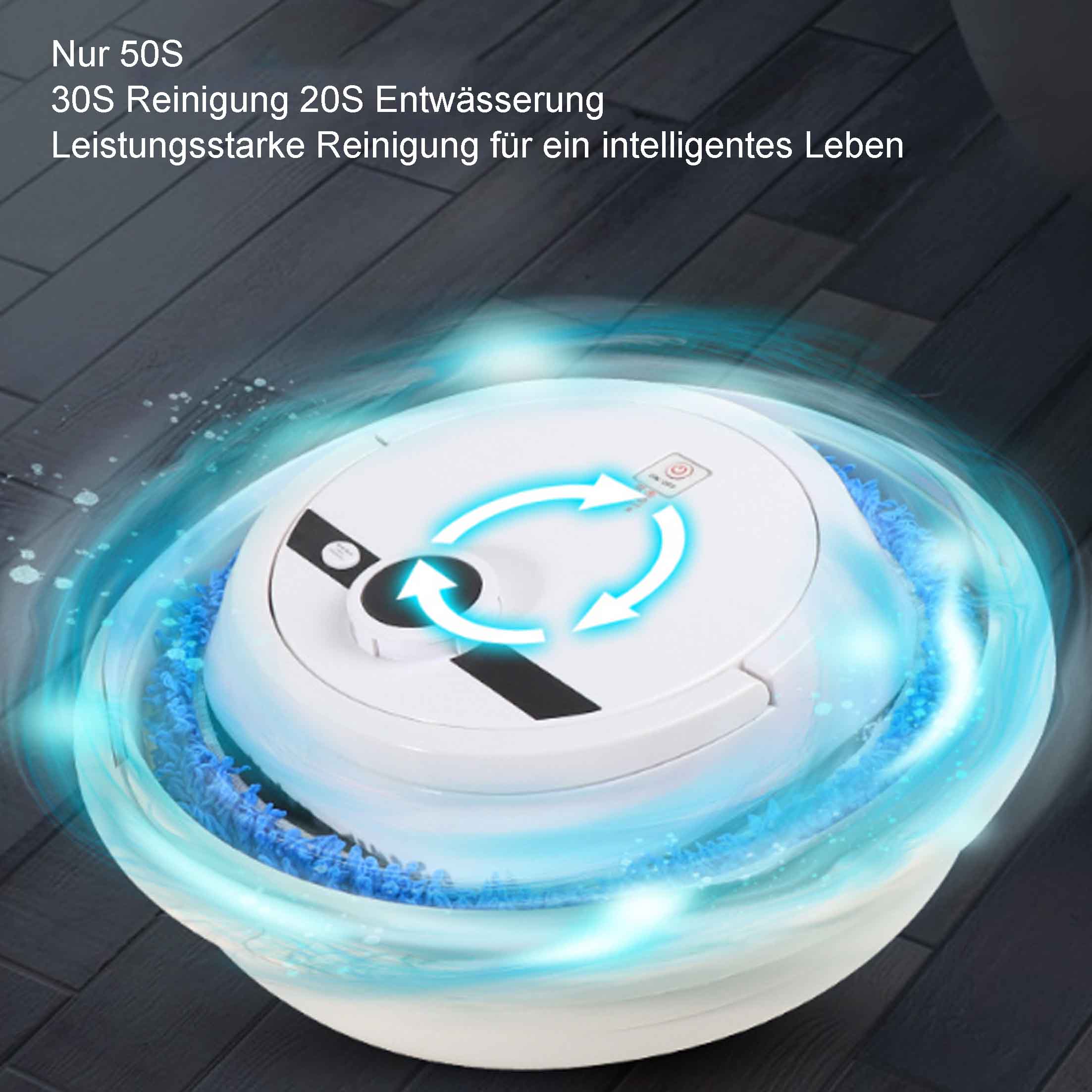 Wischroboter, automatischer Bodenwischer mit waschbaren Tüchern || Mopping Robot, Automatic Floor Mop with Washable Pads