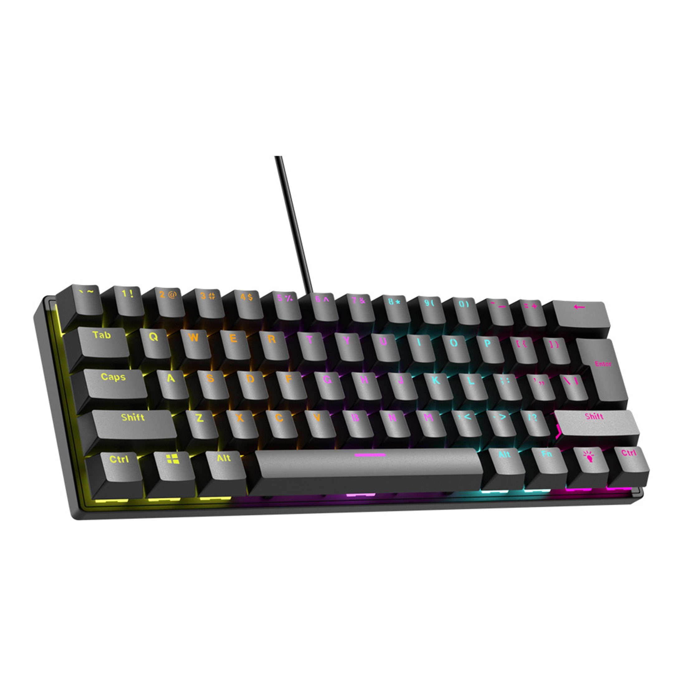 TEKOO Mechanische Tastatur: 61 Tasten, Mini-Format, 12 RGB-Lichteffekte || TEKOO Mechanical Keyboard: 61 Keys, Mini Format, 12 RGB Lighting Effects