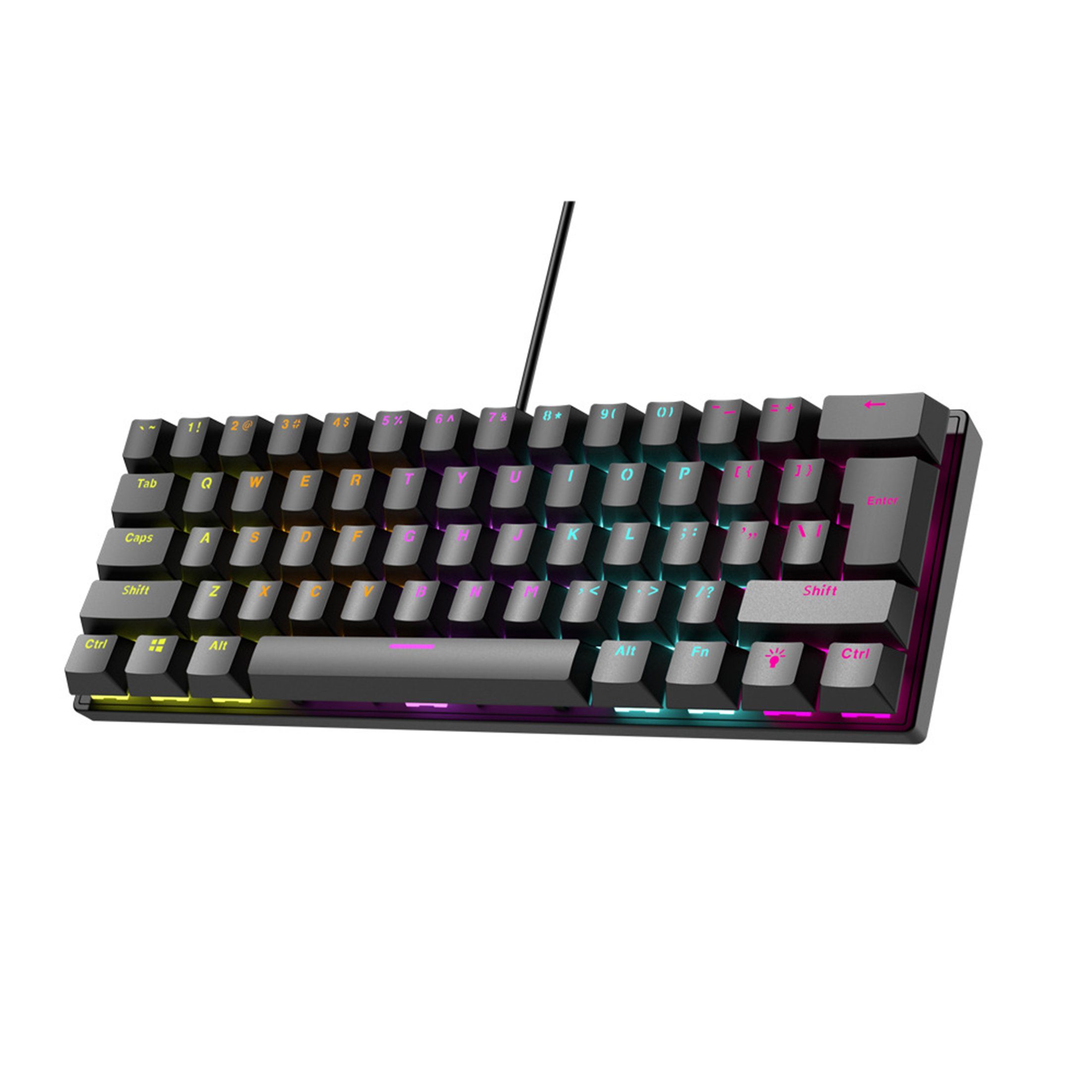 TEKOO Mechanische Tastatur: 61 Tasten, Mini-Format, 12 RGB-Lichteffekte || TEKOO Mechanical Keyboard: 61 Keys, Mini Format, 12 RGB Lighting Effects