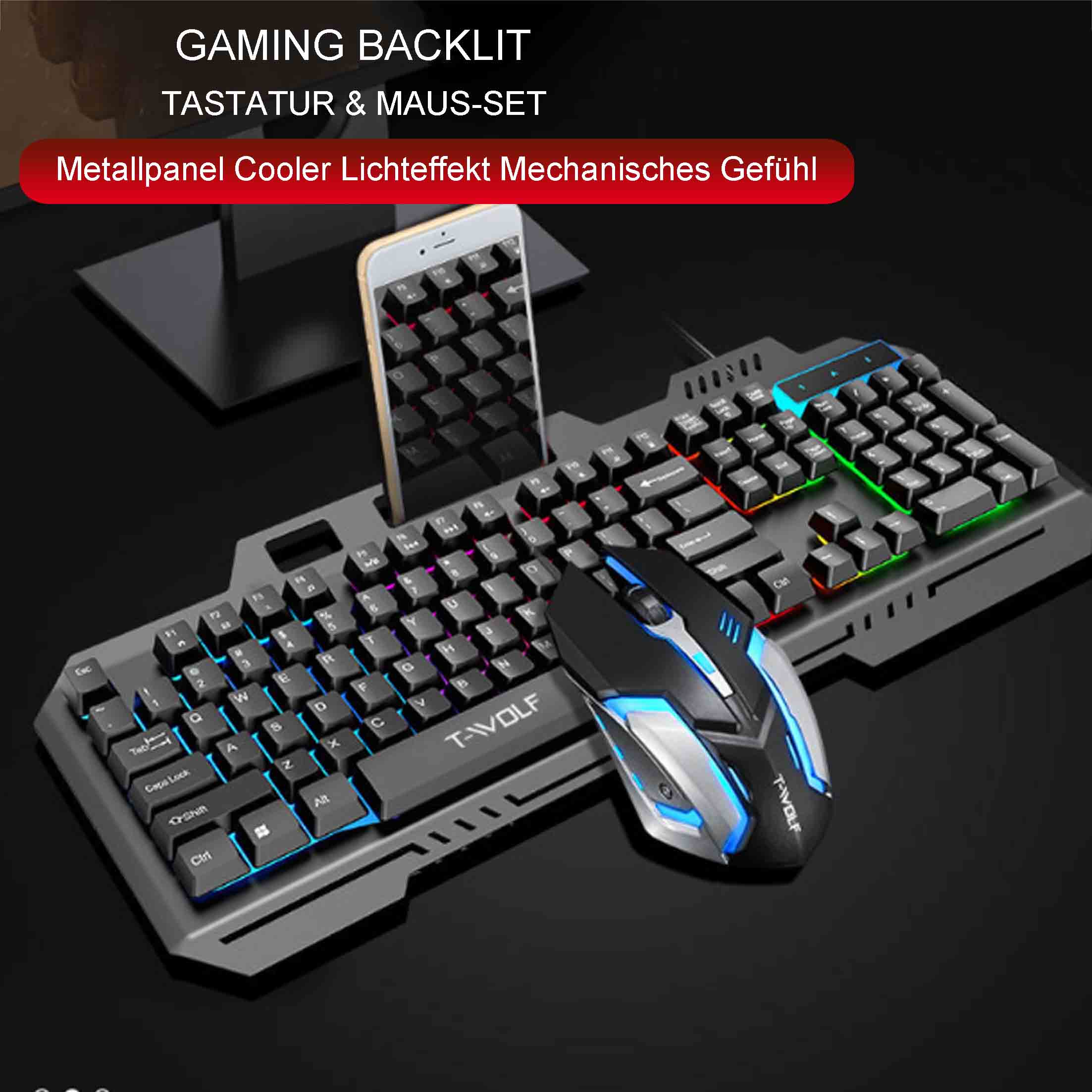Gaming-Tastatur- und Maus-Set, Kabelgebundene Tastatur und Maus || Gaming Keyboard and Mouse Set, Wired Keyboard and Mouse