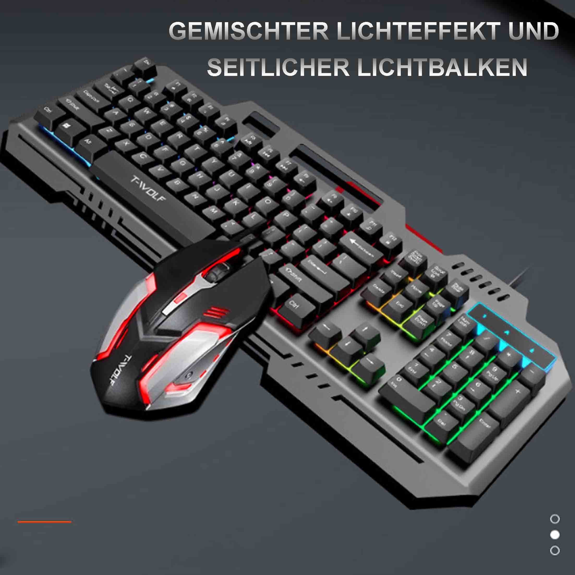 Gaming-Tastatur- und Maus-Set, Kabelgebundene Tastatur und Maus || Gaming Keyboard and Mouse Set, Wired Keyboard and Mouse