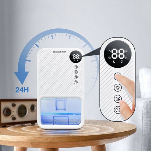 TEKOO Haushalts-Luftentfeuchter, Luftentfeuchter, 1100 ml, Weiß