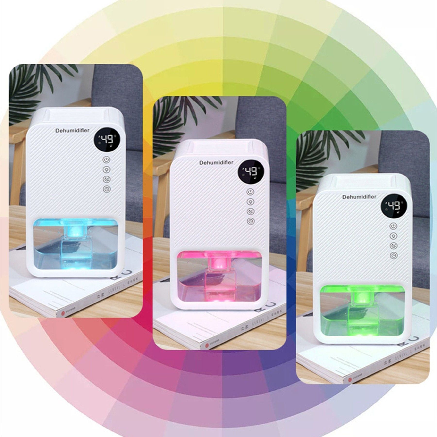 TEKOO Haushalts-Luftentfeuchter, Luftentfeuchter, 1100 ml, Weiß